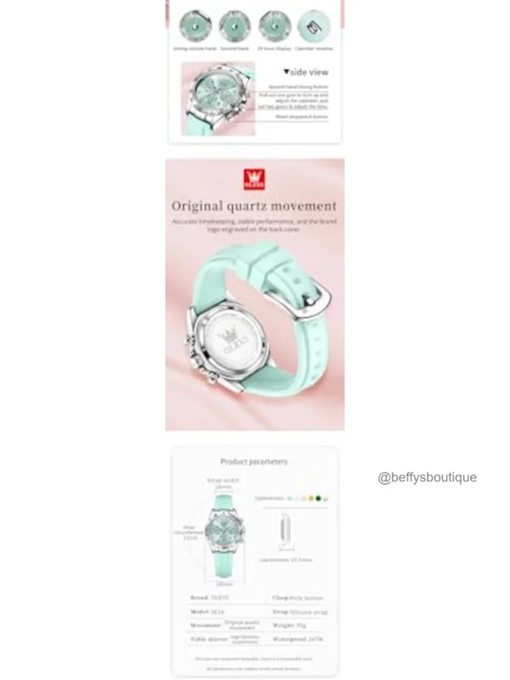 Luxury Diamond Stainless Steel Bracelet Women's Watch Waterproof Chronograph